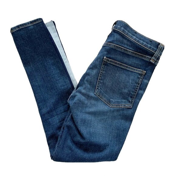 Veronica Beard  Debbie 10" Skinny Jeans in Blue Tidal Tuxedo Stripe Size 25 - Picture 1 of 10